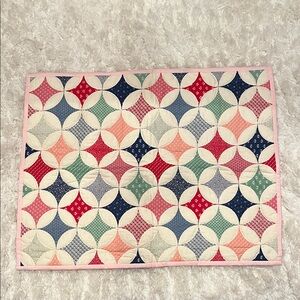 Colorful Geometric Patterned Doll Blanket Handmade